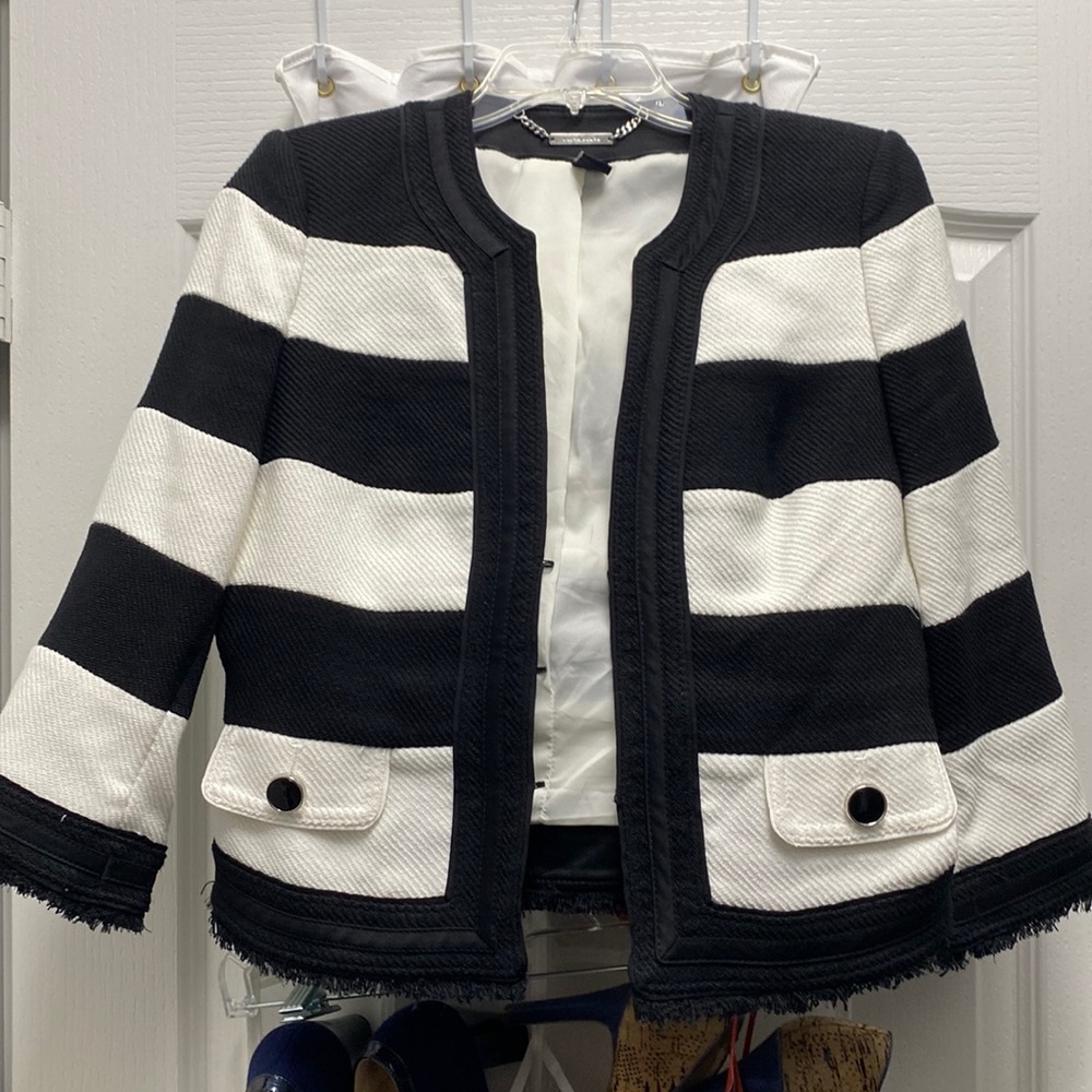 Euc White House Black Market Striped Blazer